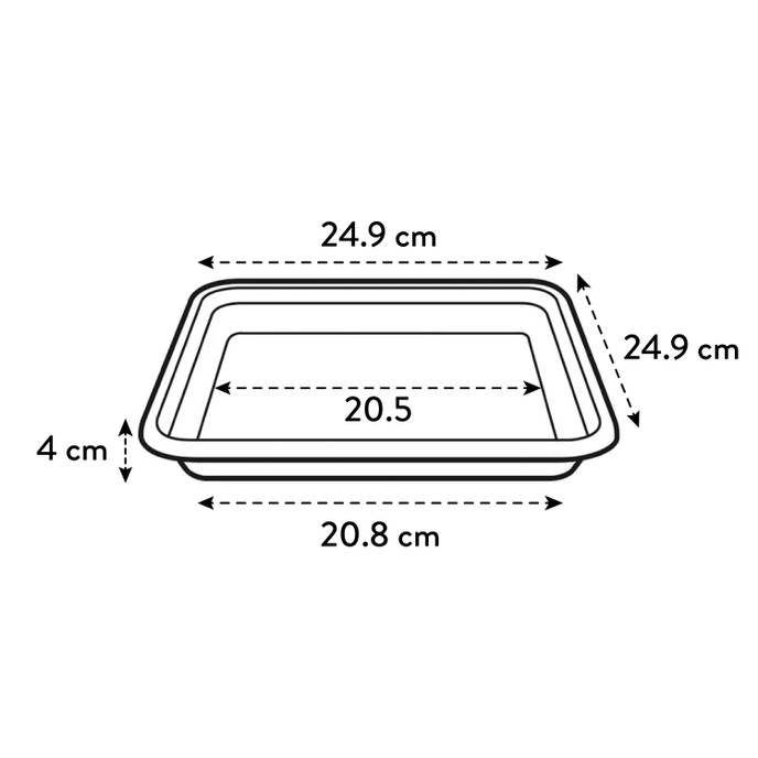 universele schotel vierkant 25cm antraciet